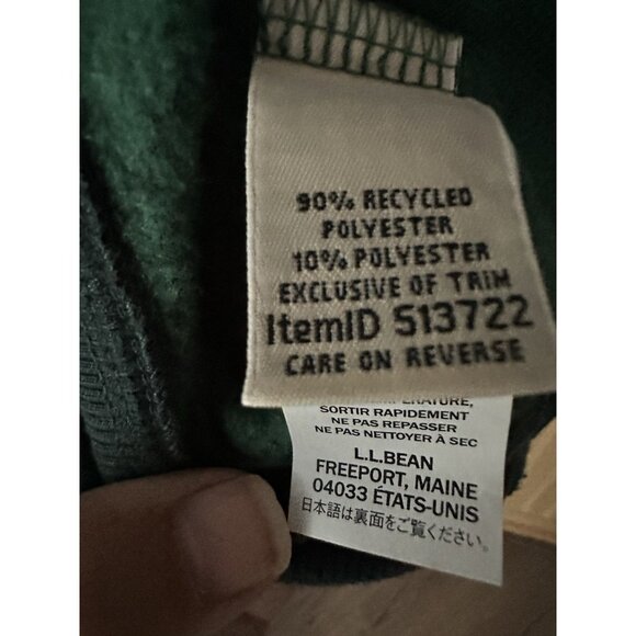 LL Bean Script Spellout Crewneck Sweatshirt Size Medium Green Long Sleeve - Picture 4 of 5